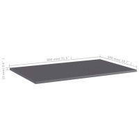 Produktbild för Hyllplan 4 st grå högglans 80x50x1,5 cm konstruerat trä