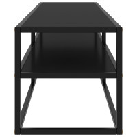 Miniatyr av produktbild för Tv-bänk svart med svart glas 140x40x40 cm