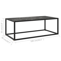 Miniatyr av produktbild för Soffbord svart med svart marmor glas 100x50x35 cm
