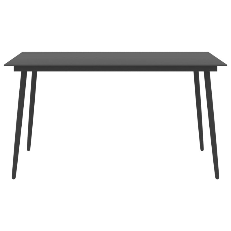 Produktbild för Trädgårdsbord svart 150x90x74 cm stål och glas