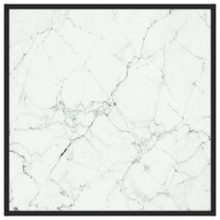 Miniatyr av produktbild för Soffbord med svart vit marmor glas 80x80x35 cm