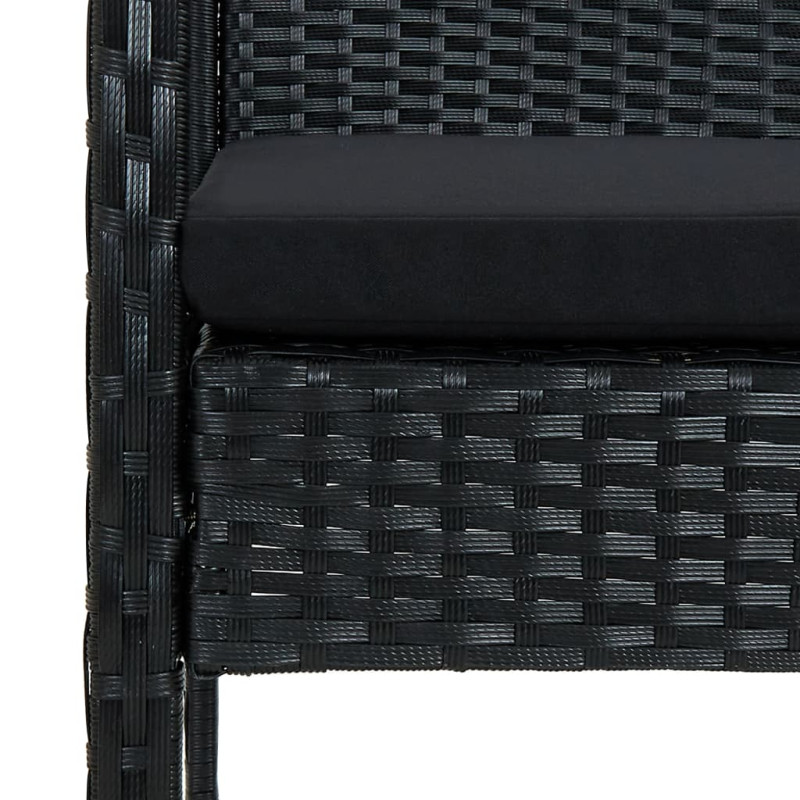 Produktbild för Loungegrupp för trädgården med dynor 5 delar konstrotting svart