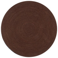 Produktbild för Handgjord jutematta rund 120 cm brun