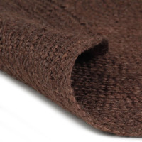 Produktbild för Handgjord jutematta rund 120 cm brun