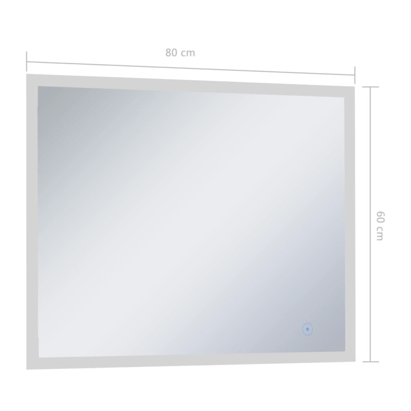 Produktbild för Badrumsspegel LED med touch-sensor 80x60 cm