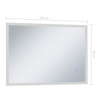 Produktbild för Badrumsspegel LED med touch-sensor 100x60 cm