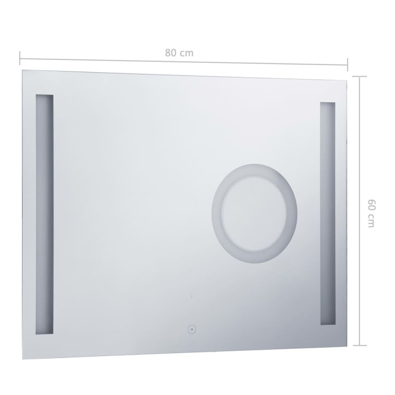 Produktbild för Badrumsspegel LED med touch-sensor 80x60 cm