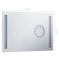 Produktbild för Badrumsspegel LED med touch-sensor 100x60 cm