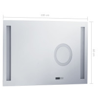 Produktbild för Badrumsspegel LED med touch-sensor 100x60 cm