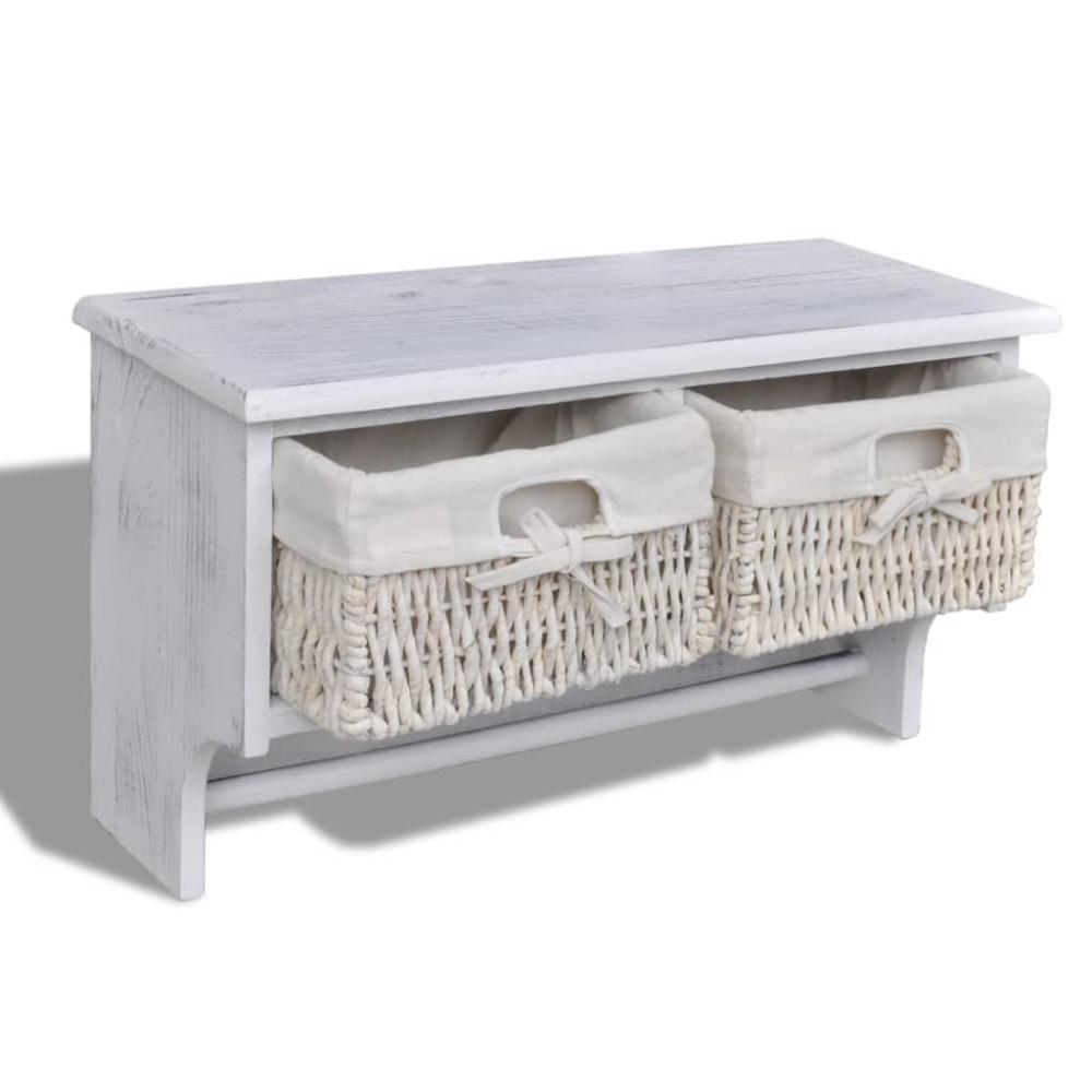 Produktbild för Vägghylla vit 60x23,5x33 cm paulownia