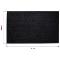 Produktbild för Dörrmatta svart 90 x 60 cm PVC