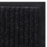 Produktbild för Dörrmatta svart 90 x 150 cm PVC