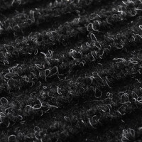 Produktbild för Dörrmatta svart 90 x 150 cm PVC
