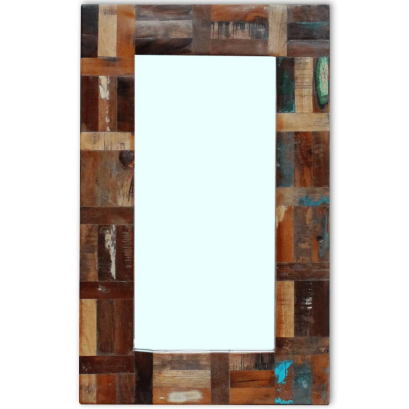 Produktbild för Spegel massivt återvunnet trä 80x50 cm
