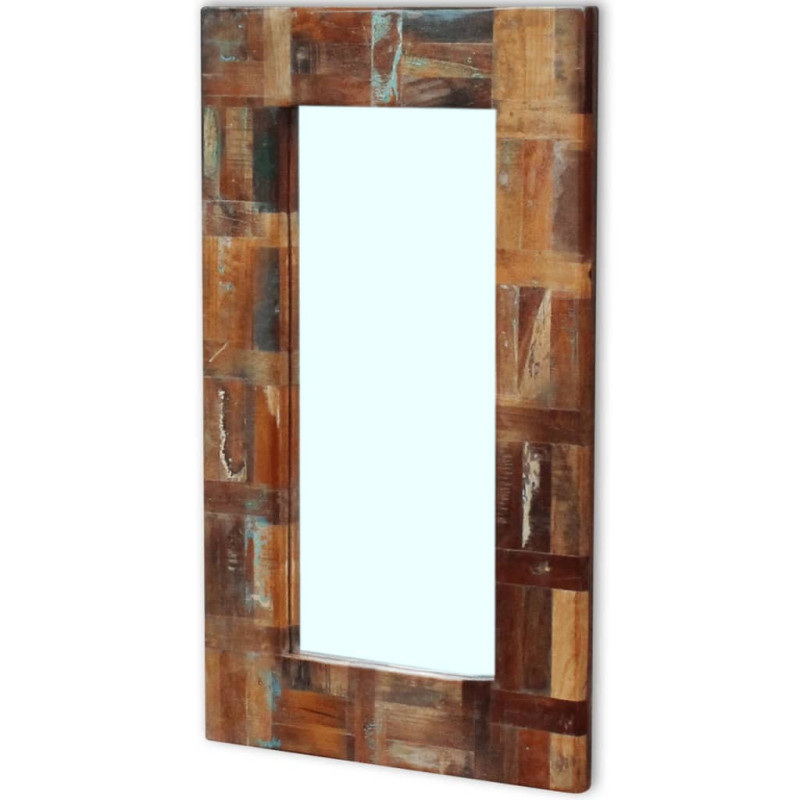 Produktbild för Spegel massivt återvunnet trä 80x50 cm
