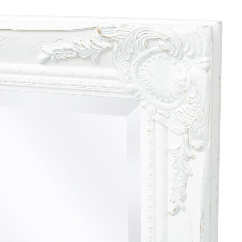 Produktbild för Väggspegel i barockstil 100x50 cm vit