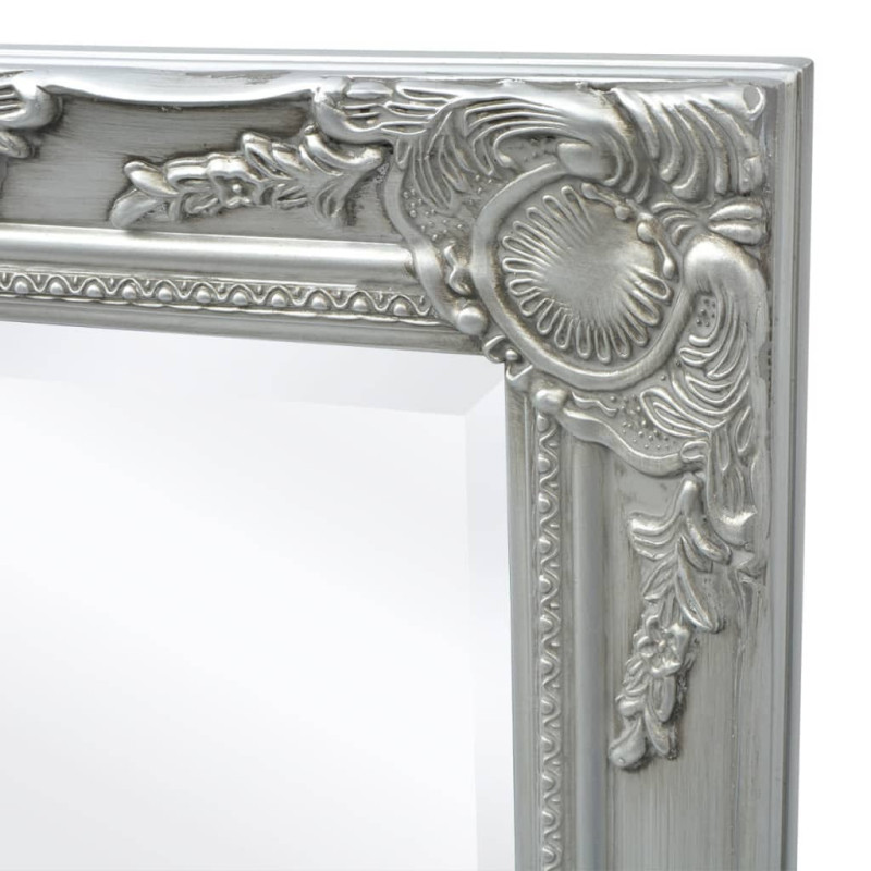 Produktbild för Väggspegel i barockstil 100x50 cm silver