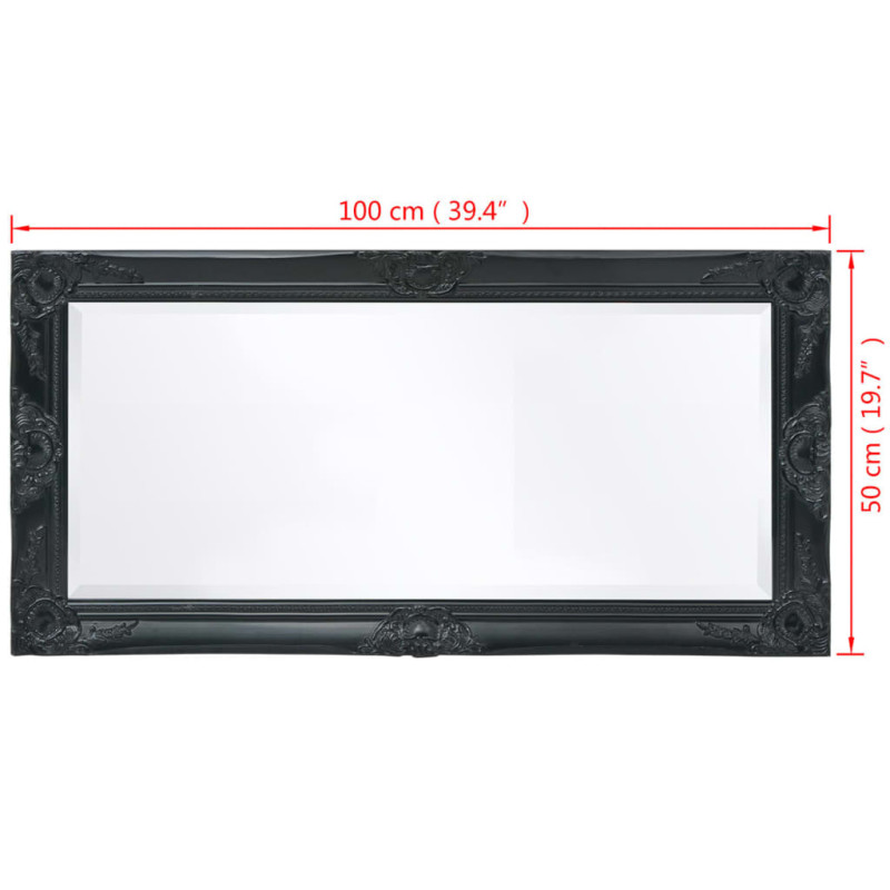 Produktbild för Vägglampa i barockstil 100x50 cm svart