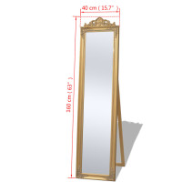 Produktbild för Fristående spegel i barockstil 160x40 cm guld