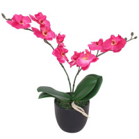 Miniatyr av produktbild för Konstväxt Orkidé med kruka 30 cm röd