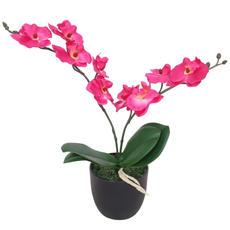 Produktbild för Konstväxt Orkidé med kruka 30 cm röd