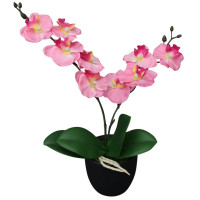 Miniatyr av produktbild för Konstväxt Orkidé med kruka 30 cm rosa