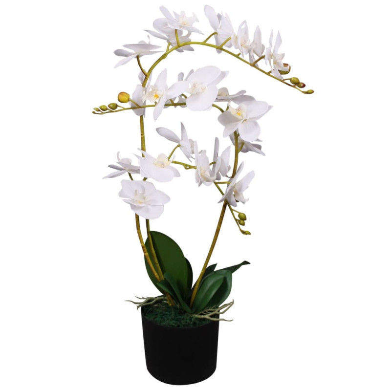 Produktbild för Konstväxt Orkidé med kruka 65 cm vit