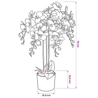 Produktbild för Konstväxt Orkidé med kruka 75 cm vit