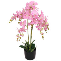 Miniatyr av produktbild för Konstväxt Orkidé med kruka 75 cm rosa