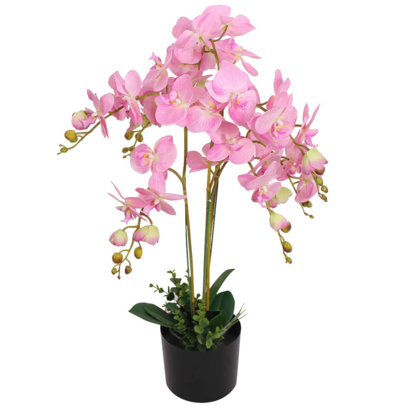 Produktbild för Konstväxt Orkidé med kruka 75 cm rosa