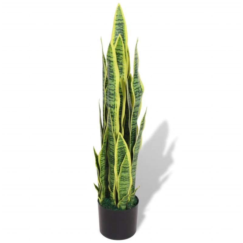Produktbild för Konstväxt Svärmorstunga med kruka 90 cm grön