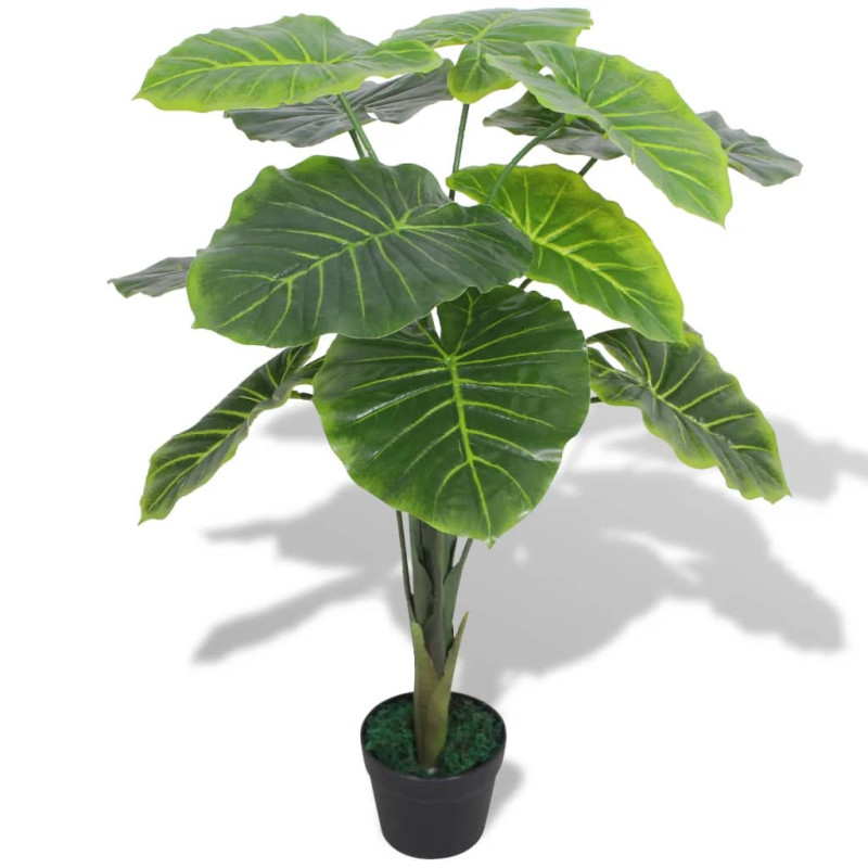 Produktbild för Konstväxt Taro med kruka 85 cm grön