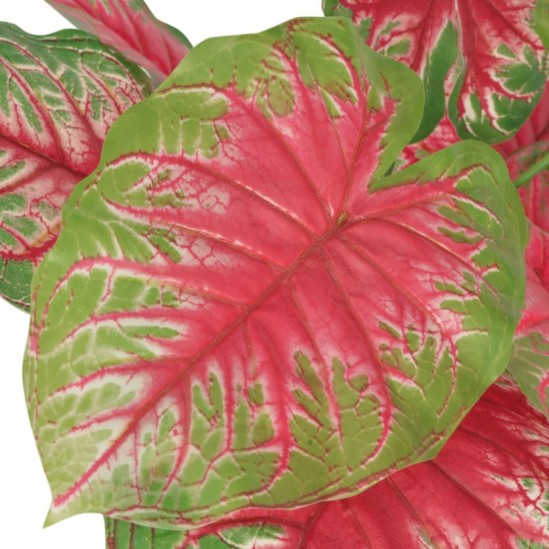 Produktbild för Konstväxt Kaladium med kruka 85 cm grön och röd