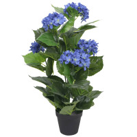 Miniatyr av produktbild för Konstväxt Hortensia med kruka 60 cm blå