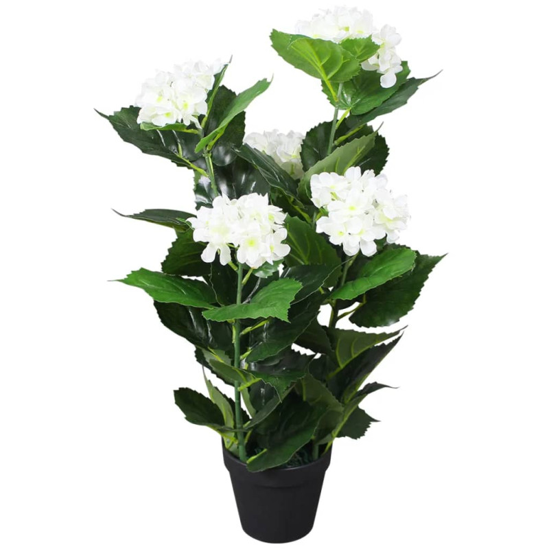 Produktbild för Konstväxt Hortensia med kruka 60 cm vit