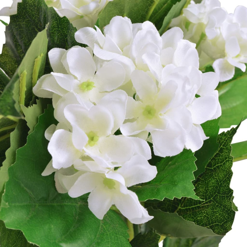 Produktbild för Konstväxt Hortensia med kruka 60 cm vit