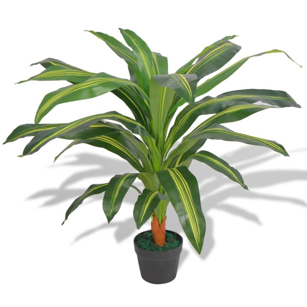 Produktbild för Konstväxt Dracena med kruka 90 cm grön