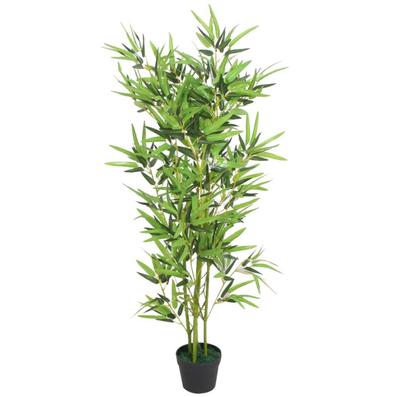 Produktbild för Konstväxt Bambu med kruka 120 cm grön