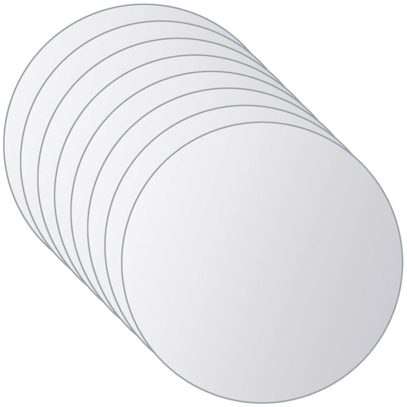 Produktbild för Spegelplattor 8 st rund spegelglas