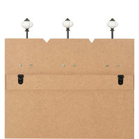 Produktbild för Väggmonterad klädhängare med 6 krokar HOME IS 120x40 cm