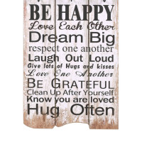 Produktbild för Väggmonterad klädhängare med 6 krokar FAMILY RULES 120x40 cm