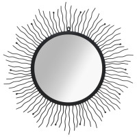 Miniatyr av produktbild för Väggspegel sol 80 cm svart