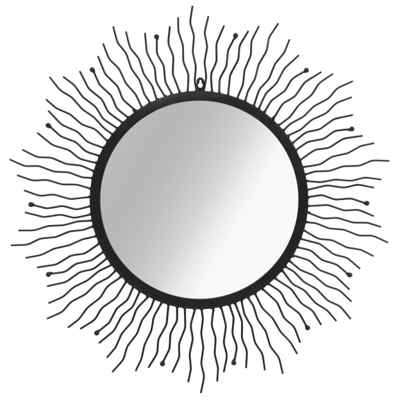 Produktbild för Väggspegel sol 80 cm svart