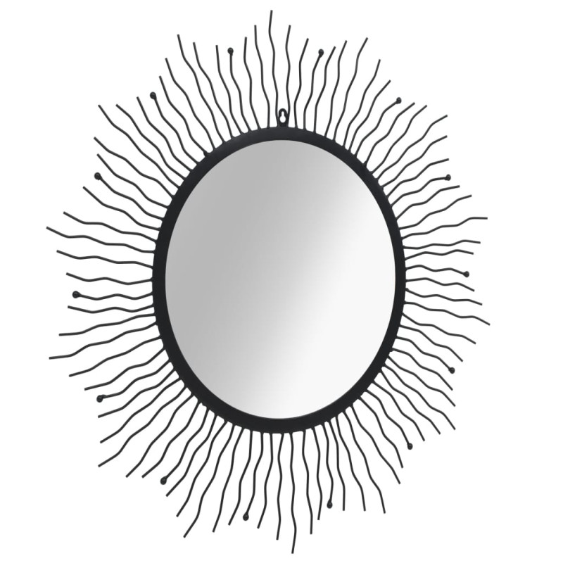 Produktbild för Väggspegel sol 80 cm svart