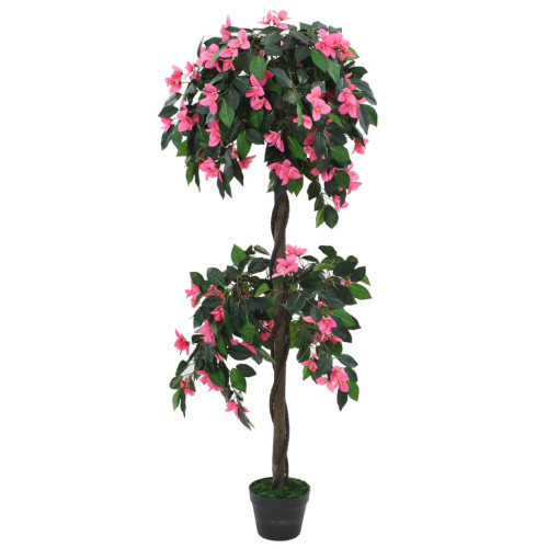 vidaXL Konstväxt rhododendron med kruka 155 cm grön och rosa