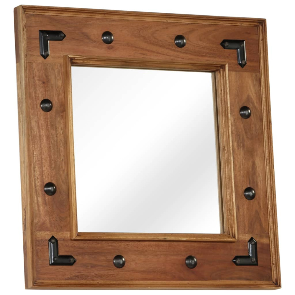 Produktbild för Spegel massivt akaciaträ 50x50 cm