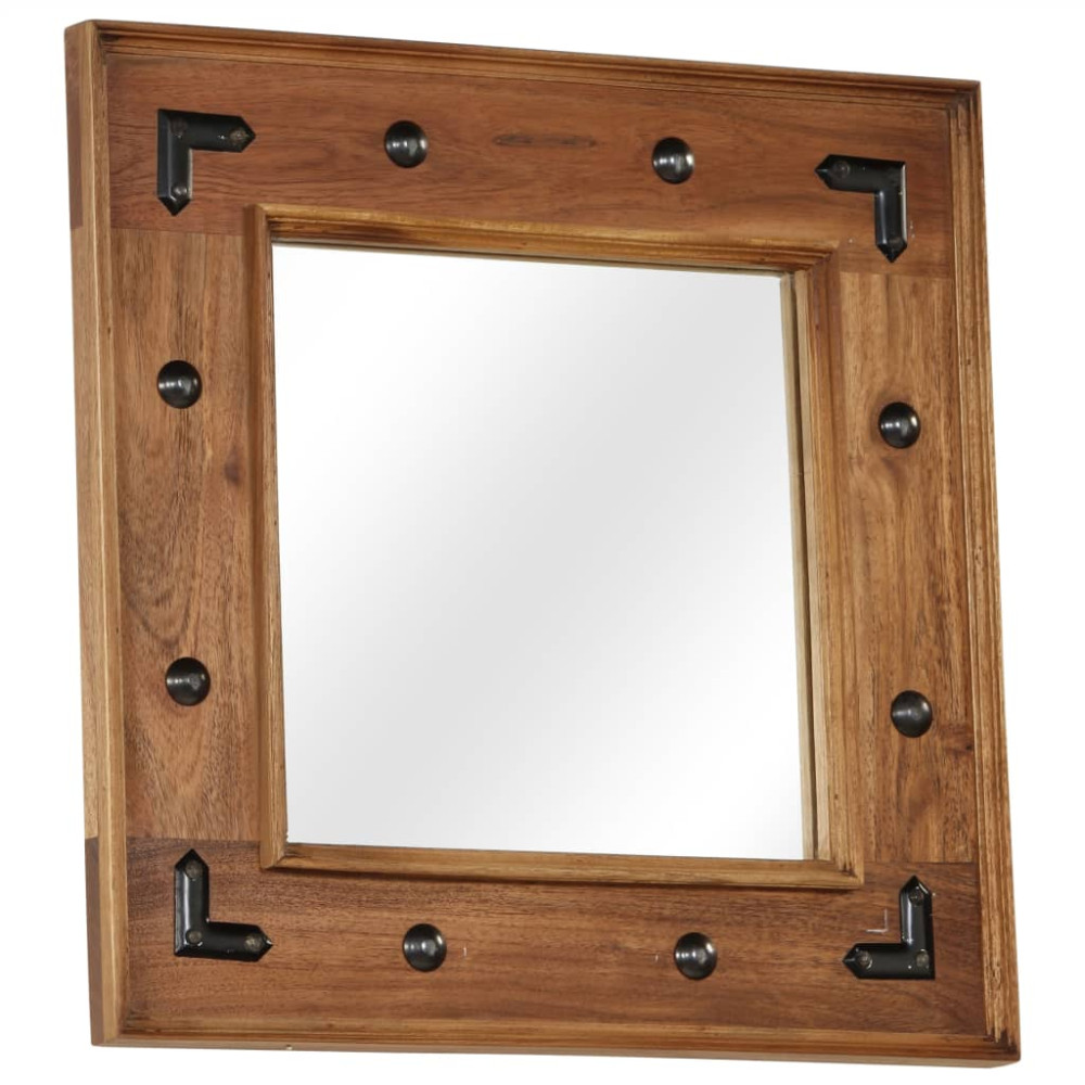 Produktbild för Spegel massivt akaciaträ 50x50 cm