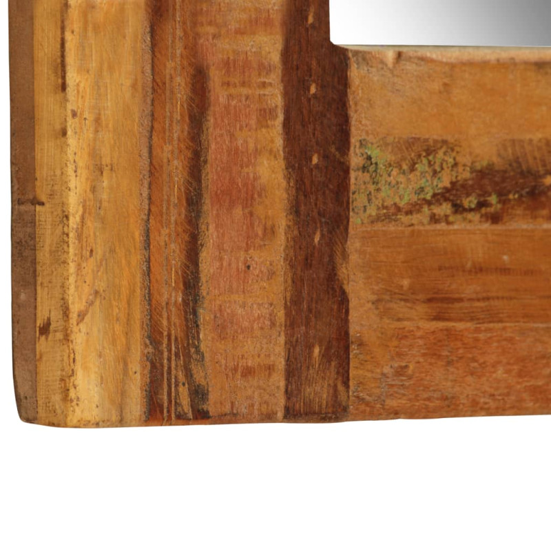 Produktbild för Väggspegel massivt återvunnet trä 60x60 cm