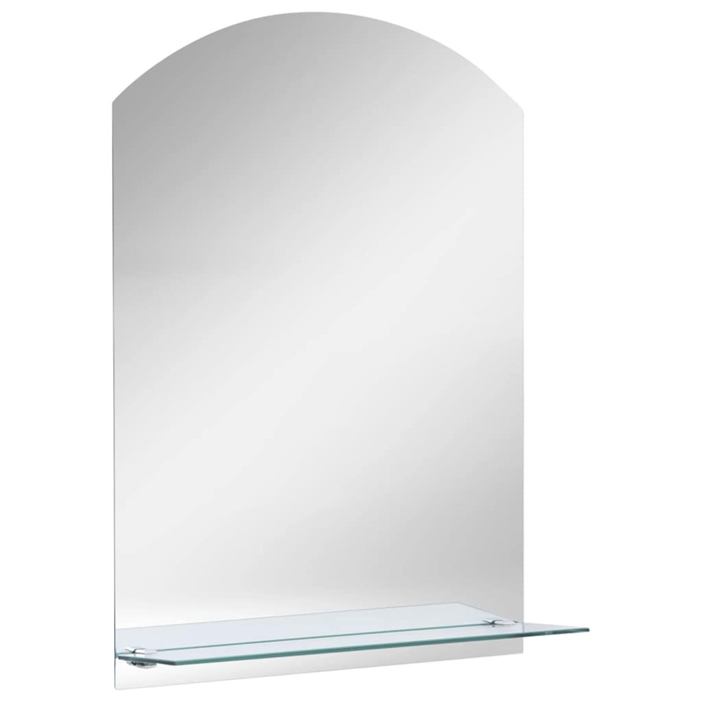 Produktbild för Väggspegel med hylla 20x40 cm härdat glas