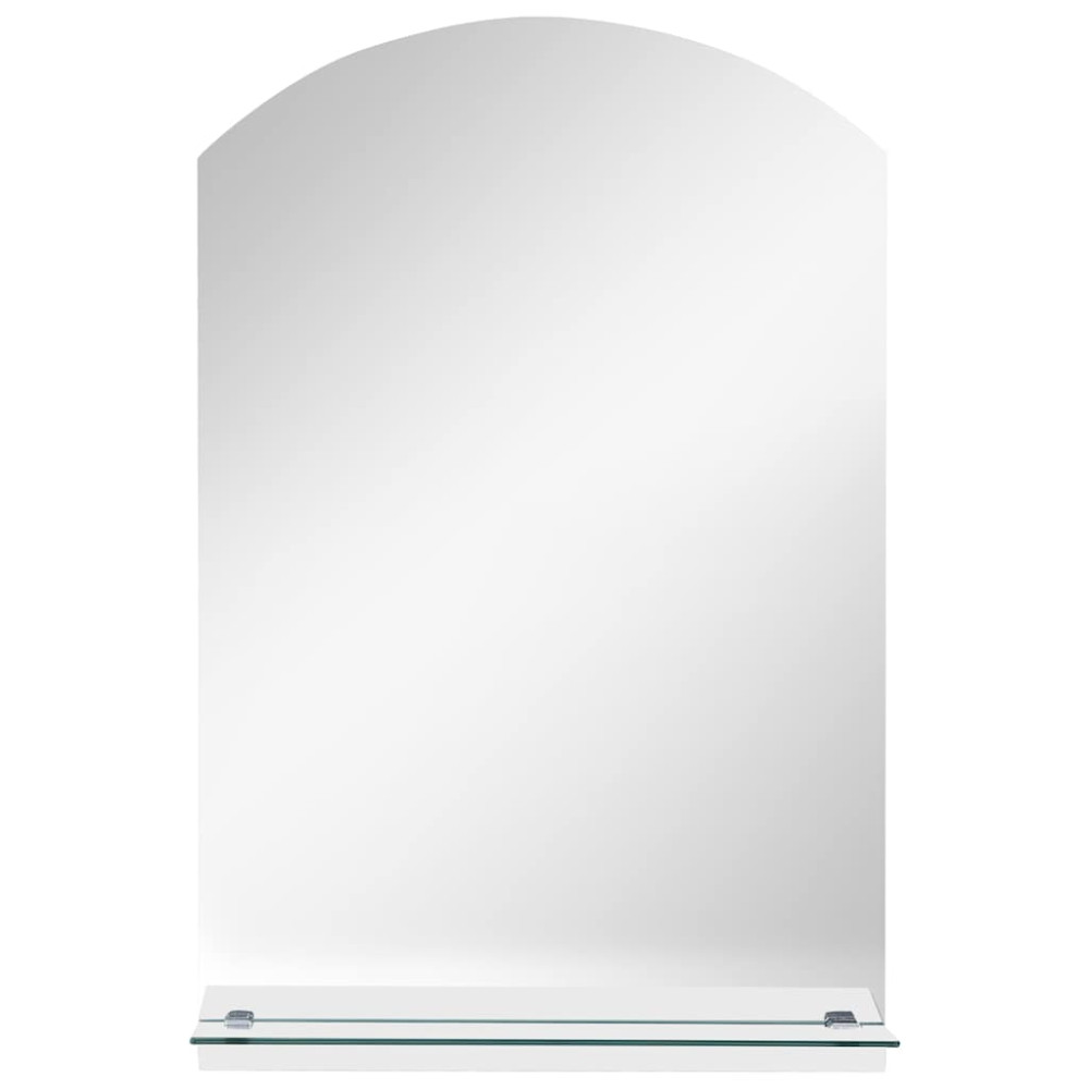 Produktbild för Väggspegel med hylla 20x40 cm härdat glas